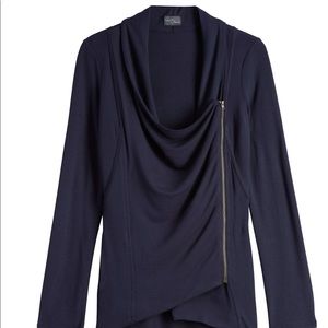 Market and Spruce Asymmetrical Navy Coat